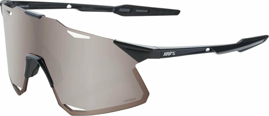 100% Hypercraft Gloss Black/HiPER Silver Mirror Lens Cyklistické brýle