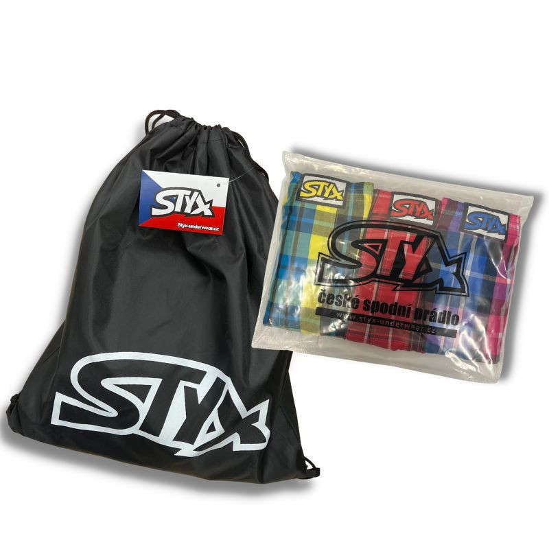 3PACK pánské trenky Styx klasická guma vícebarevné  XXL