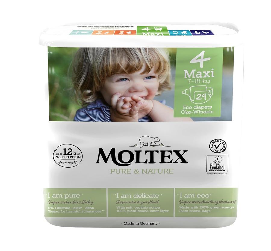 6x MOLTEX Pure&Nature Pleny jednorázové 4 Maxi  29 KS - ECONOMY PACK