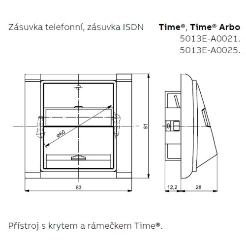 ABB Time, Time Arbo kryt zásuvky ISDN titanová 5013E-A00252 08