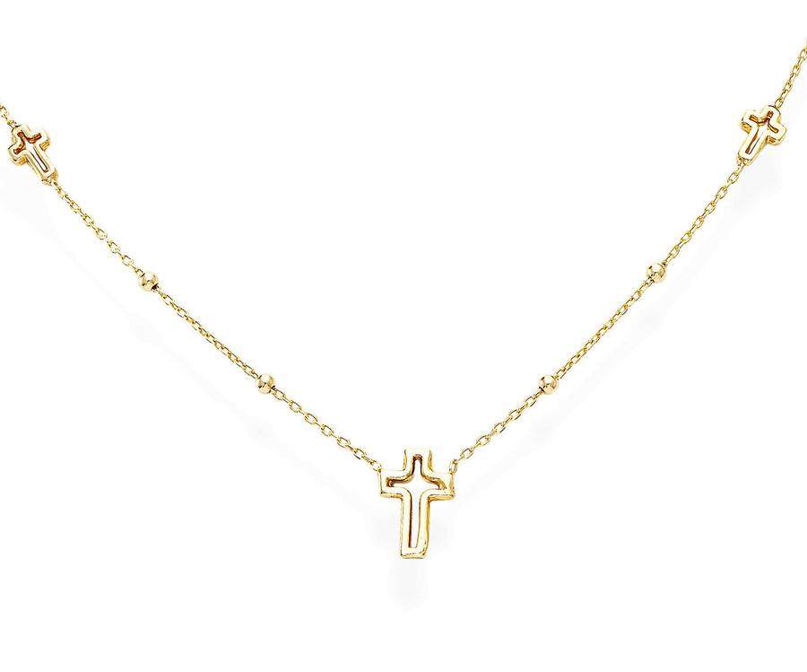 Amen Nadčasový pozlacený náhrdelník s křížky Pray, Love CLCRG3