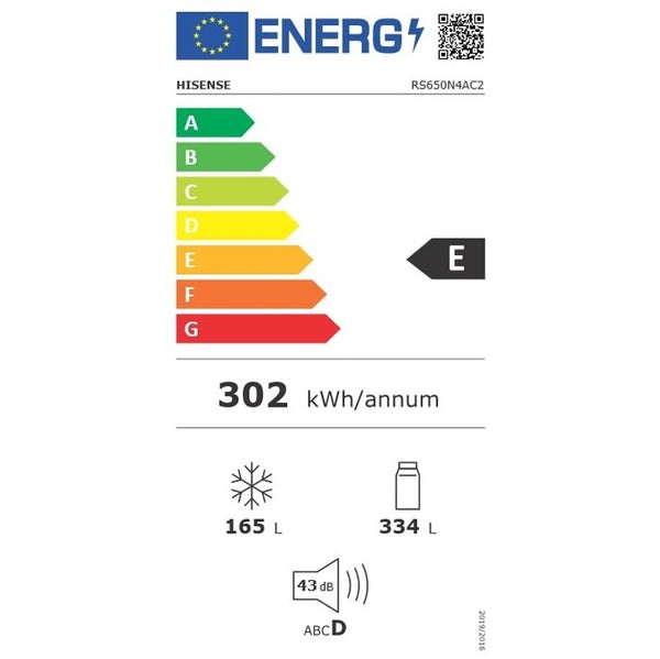 Americká lednice Hisense RS650N4AC2, 499l