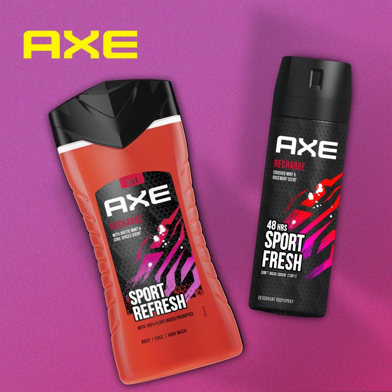 Axe Recharge Crushed Mint & Rosemary deodorant a tělový sprej 48h 150 ml