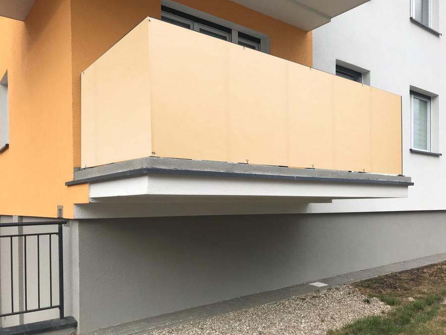 Balkonová zástěna OSLO béžová, výška 90 cm, šířka různé rozměry MyBestHome Rozměr: 90x300 cm rozteč 25 cm