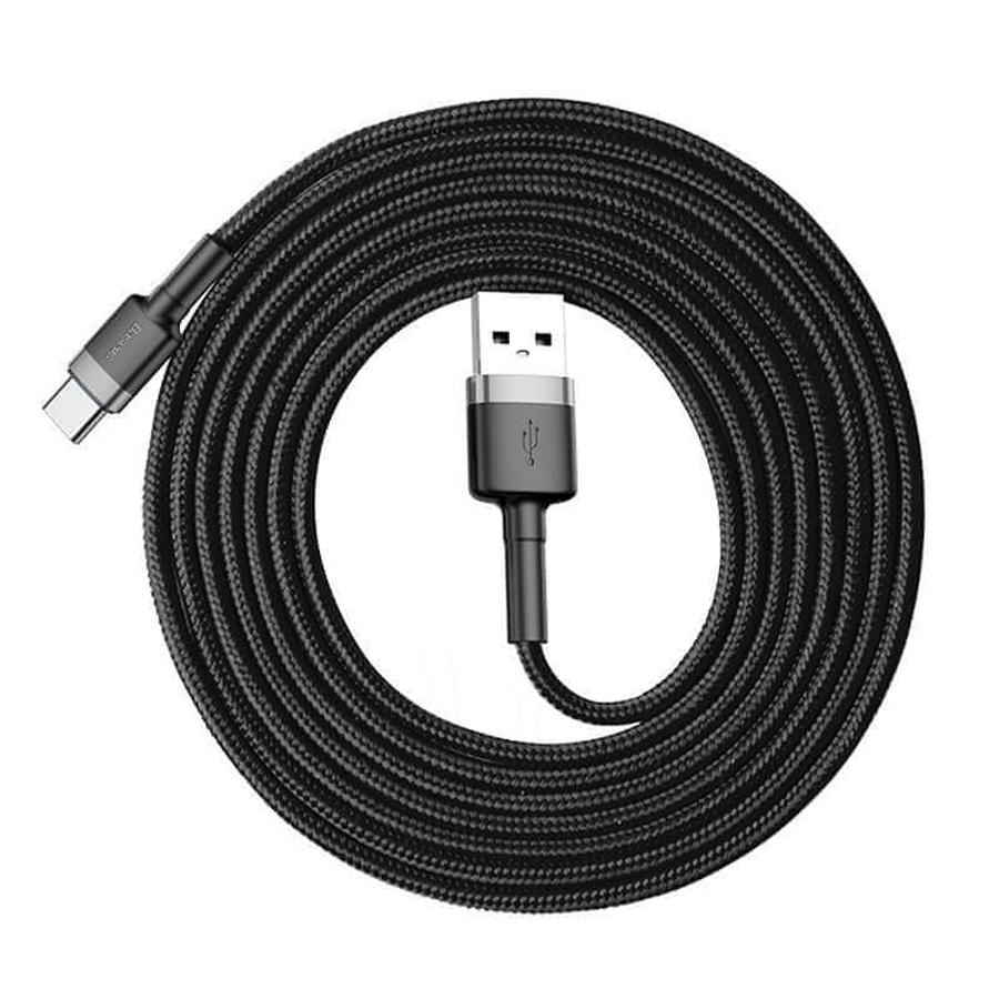 BASEUS Datový kabel Cafule USB-C 2m 2A šedo-černý
