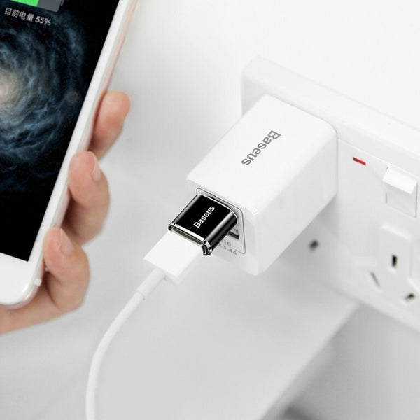 Baseus USB-A samice/USB Type-C samec redukce 2.4A černá