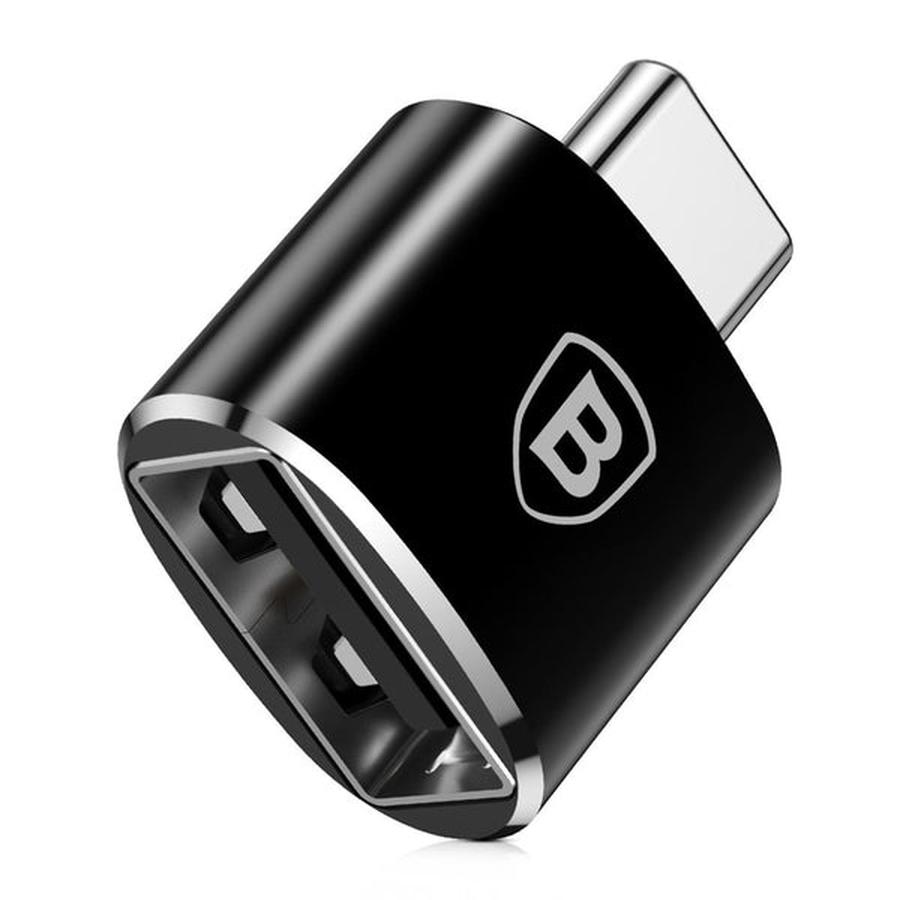 Baseus USB-A samice/USB Type-C samec redukce 2.4A černá