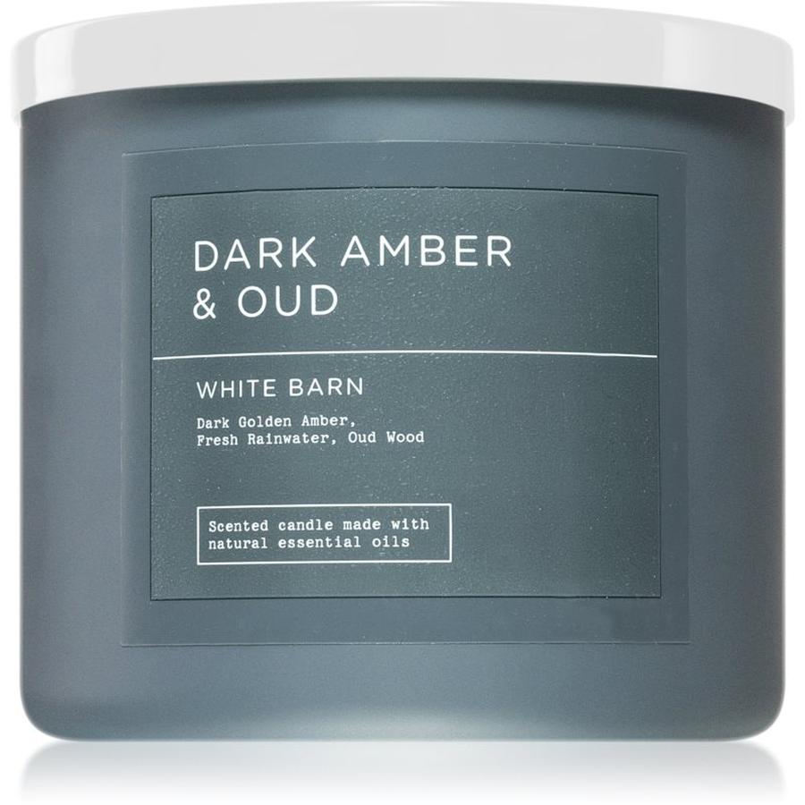 Bath & Body Works Dark Amber & Oud vonná svíčka 411 g