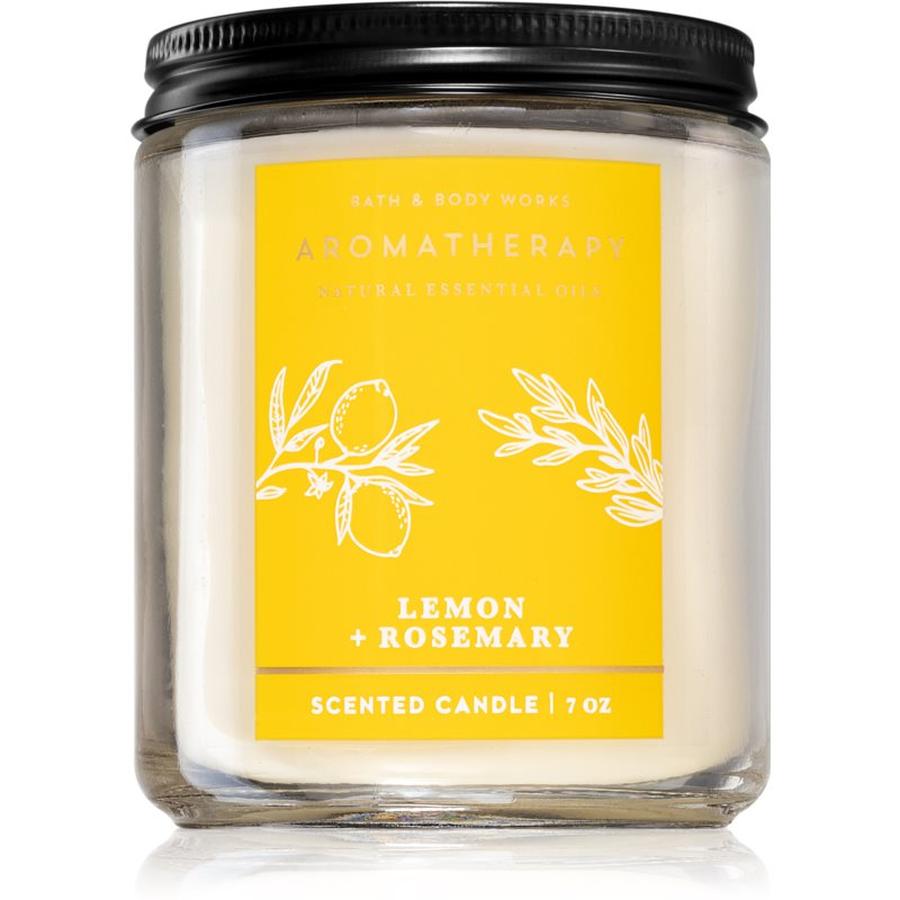 Bath & Body Works Lemon + Rosemary vonná svíčka 198 g