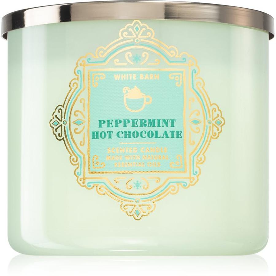 Bath & Body Works Peppermint Hot Chocolate vonná svíčka 411 g