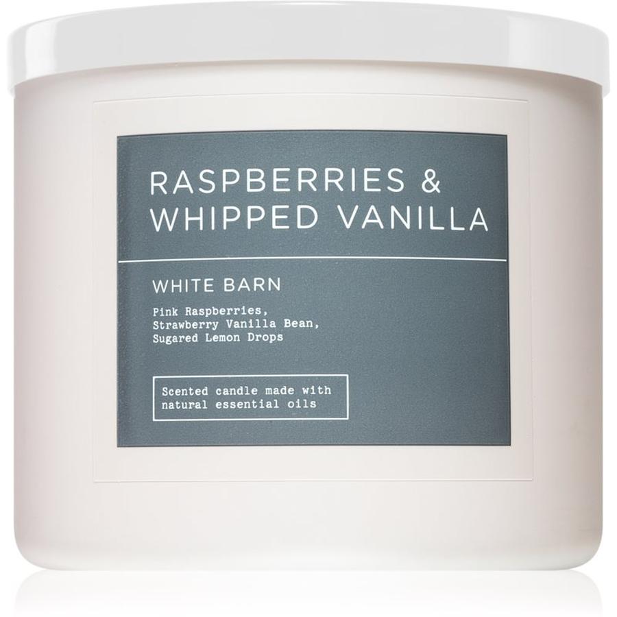 Bath & Body Works Raspberries & Whipped Vanilla vonná svíčka 411 g