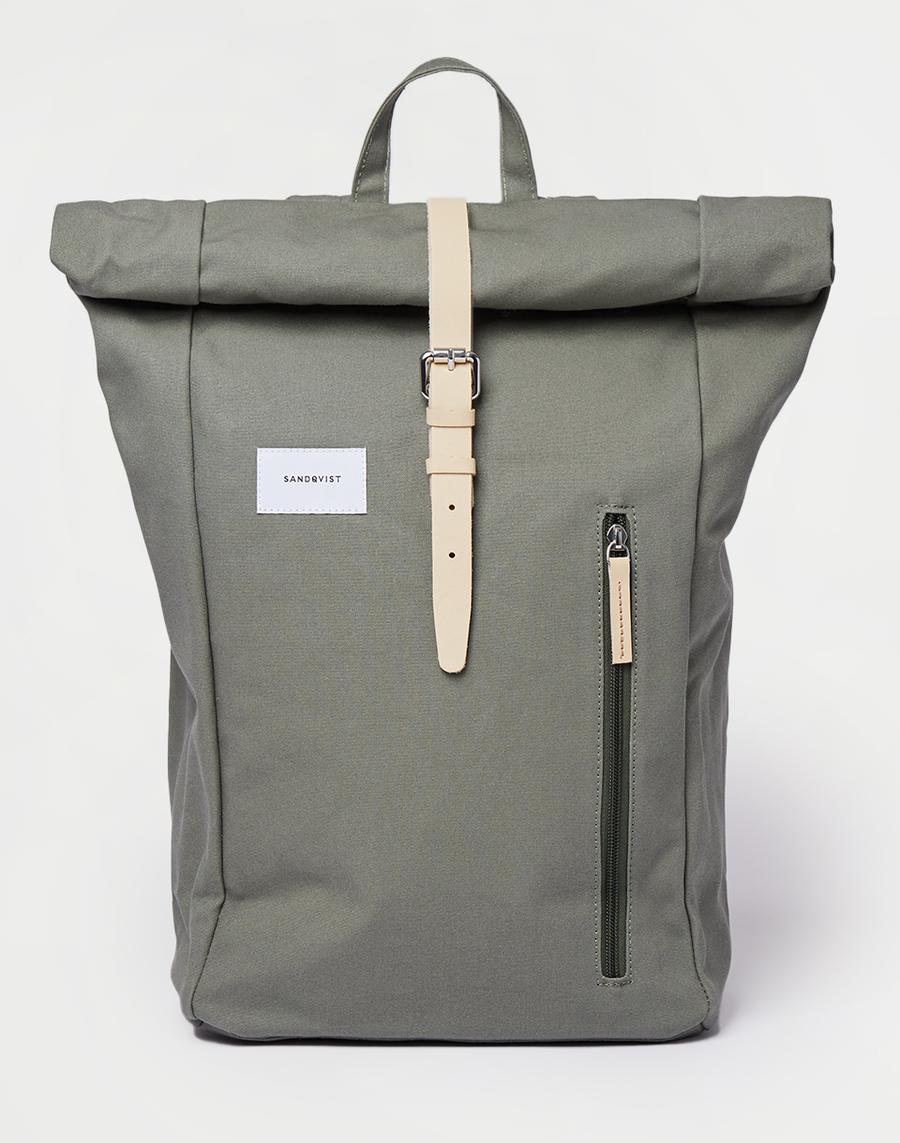 Batoh Sandqvist Dante Dusty Green with natural leather