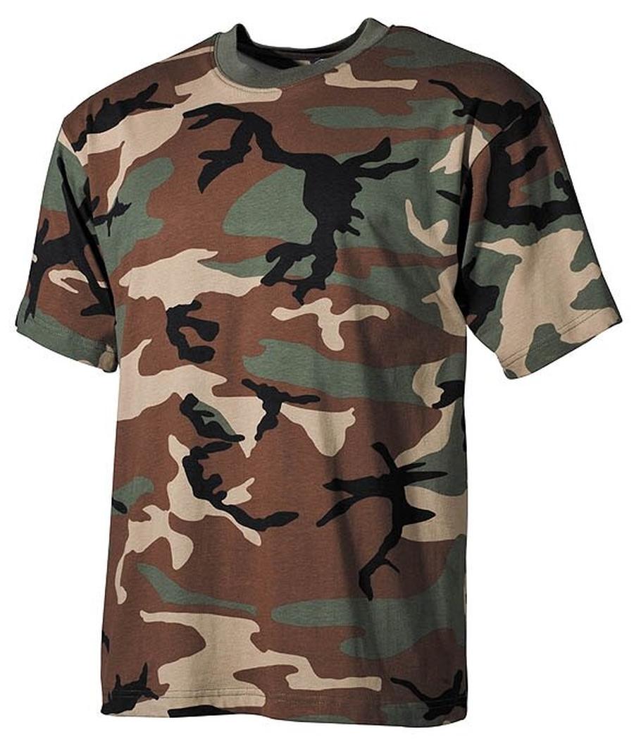 Bavlněné tričko US army MFH® s krátkým rukávem - woodland