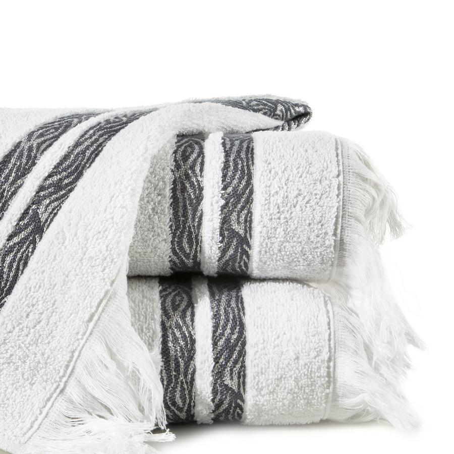 Bavlněný froté ručník s aplikací INKA 50x90 cm, bílá, 485 gr Mybesthome