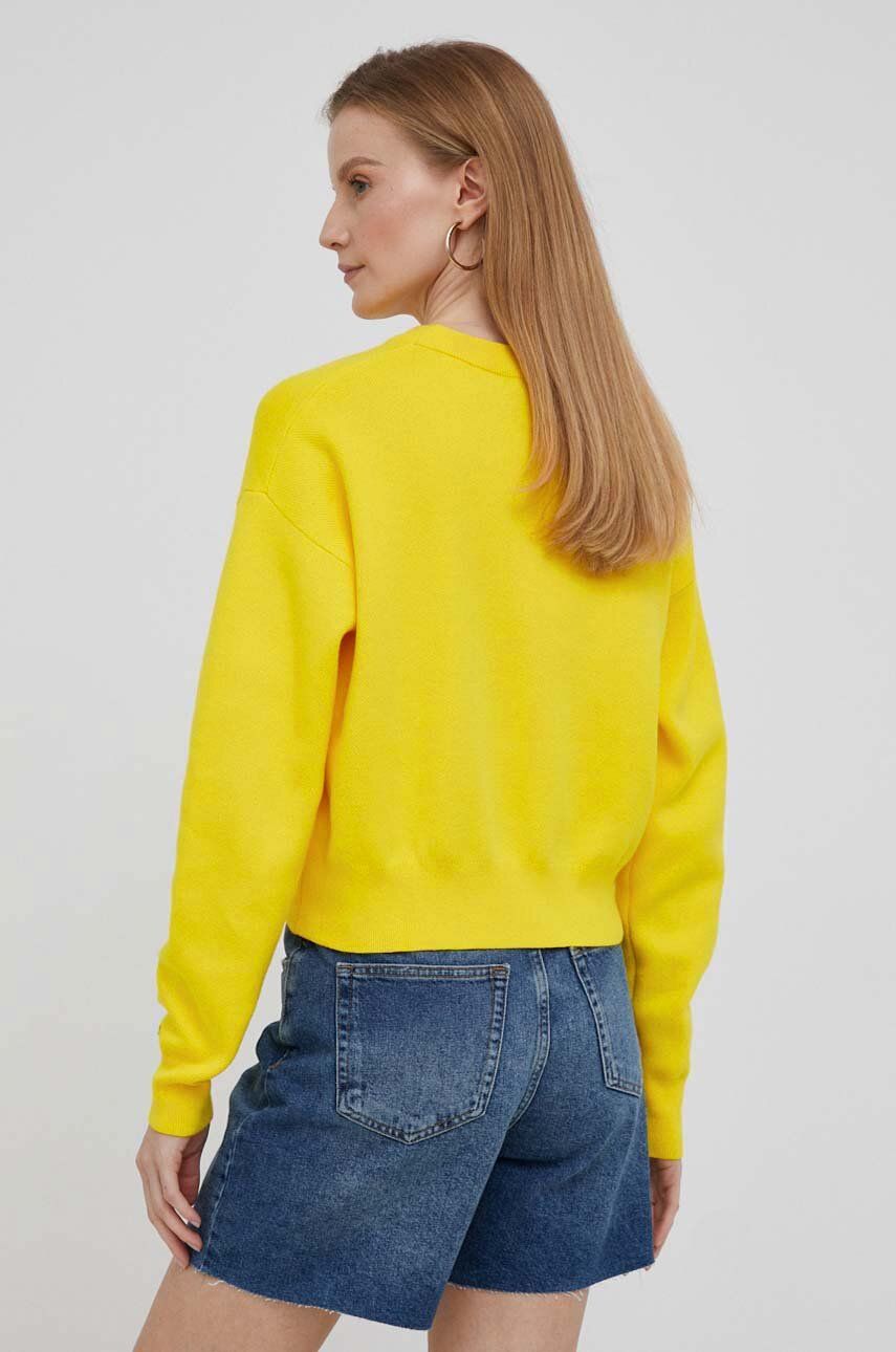 Bavlněný svetr Tommy Hilfiger žlutá barva, lehký