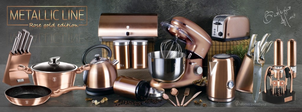 -BERLINGERHAUS BERLINGERHAUS Sada nádobí s mramorovým povrchem 11 ks Rosegold Metallic Line BH-6160