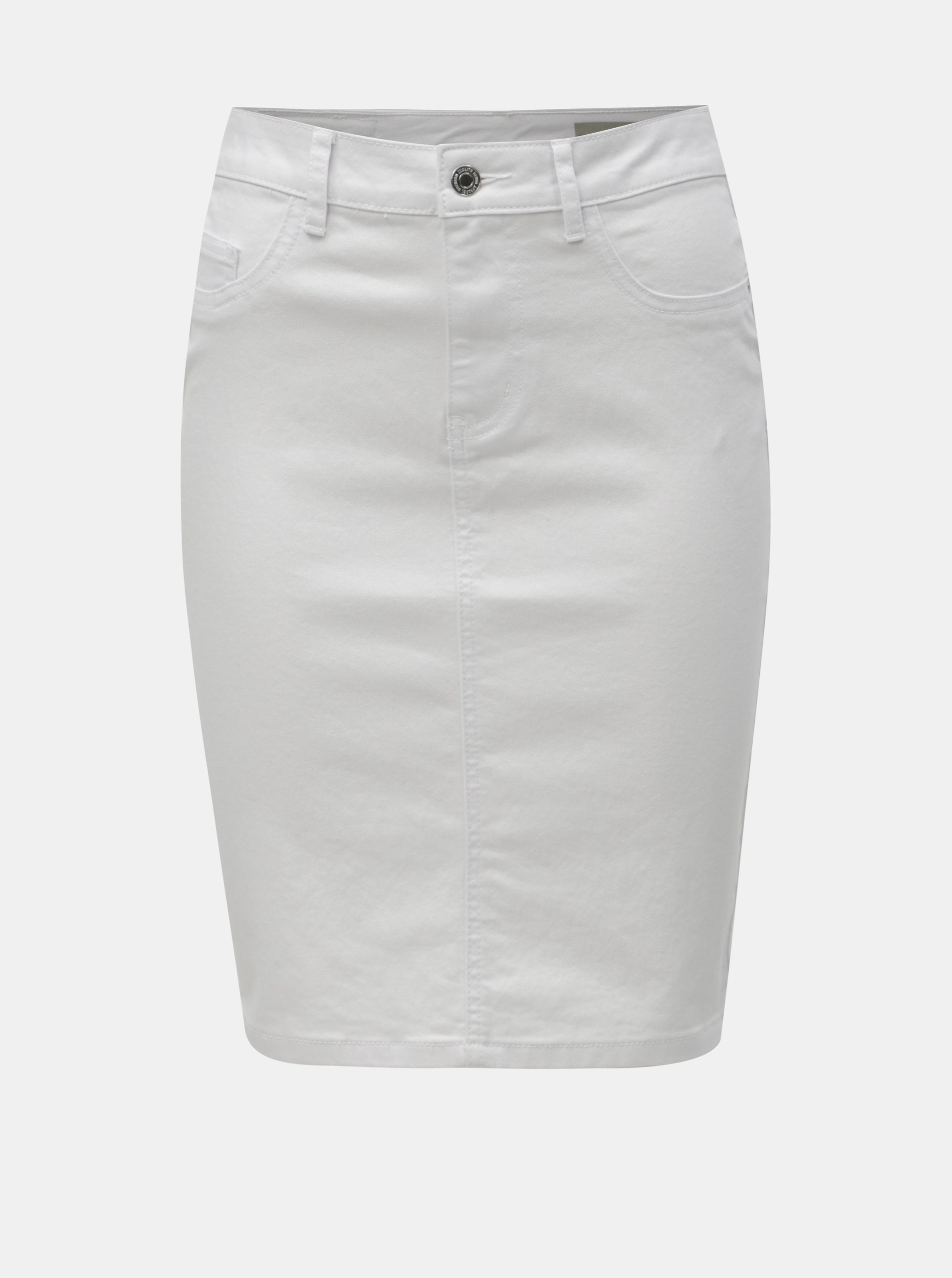Bílá džínová pouzdrová sukně VERO MODA Hot Nine