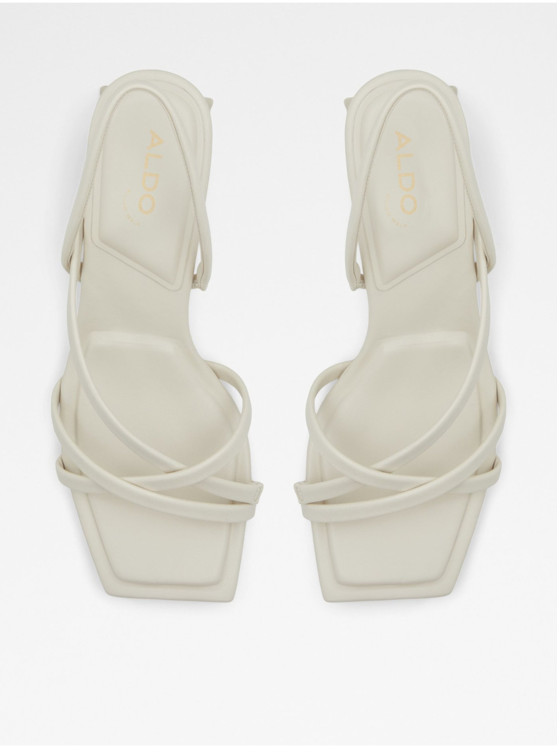 Bílé dámské sandály na nízkém podpatku ALDO Minima