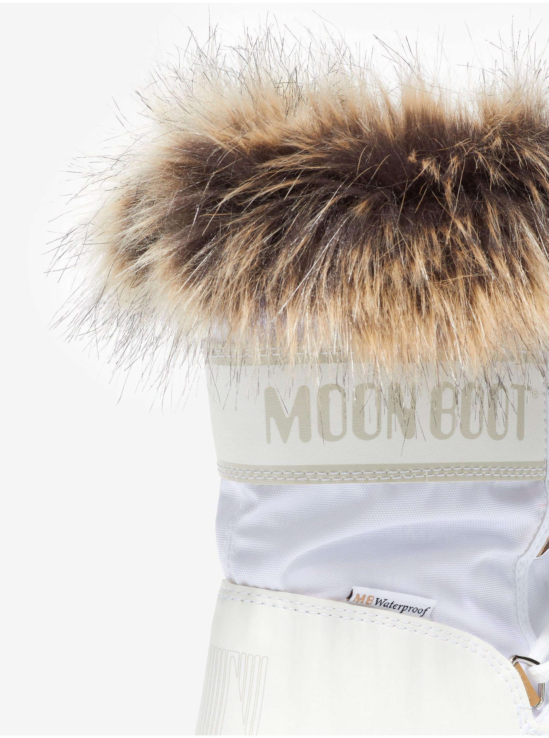 Bílé dámské sněhule s umělým kožíškem Moon Boot Monaco Low