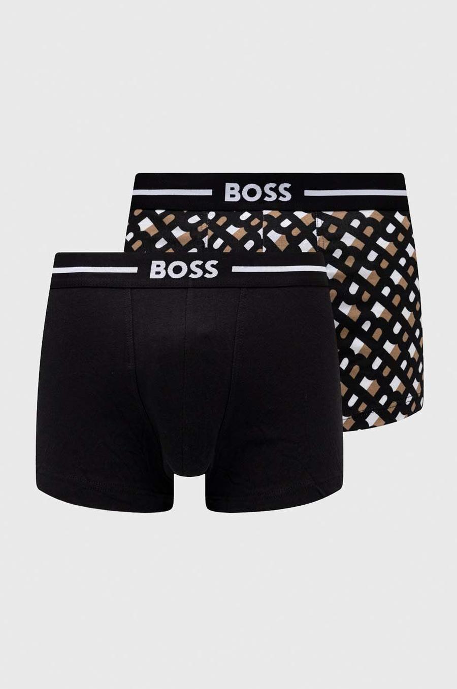 Boxerky BOSS 3-pack pánské, černá barva