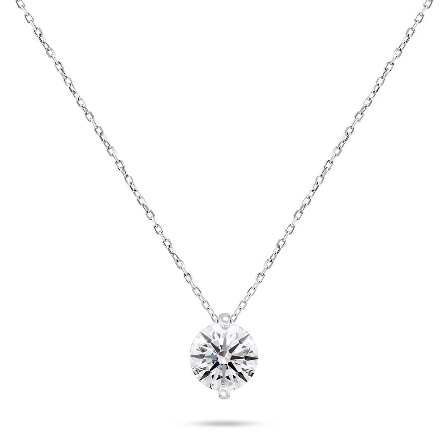 Brilio Silver Blyštivý stříbrný náhrdelník se zirkonem NCL68W