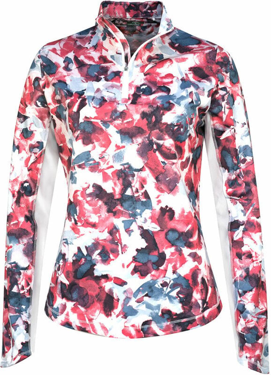 Callaway Womens Brushed Floral Printed Sun Protection Top Fruit Dove L