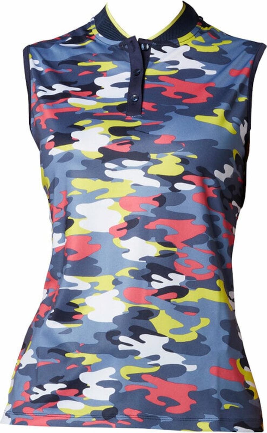 Callaway Womens Sleeveless Multi-Colour Camo Polo Peacoat S