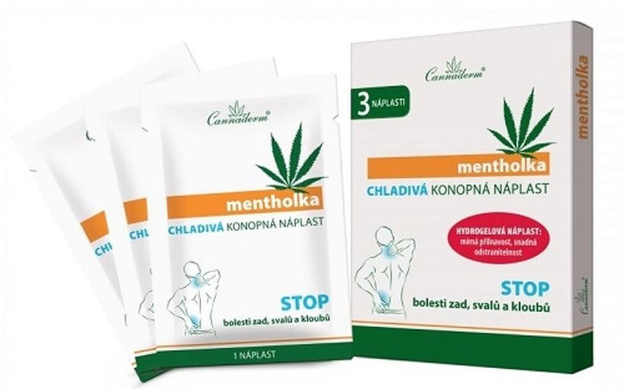 Cannaderm Cannaderm mentholka, chladivá konopná náplast 3 ks