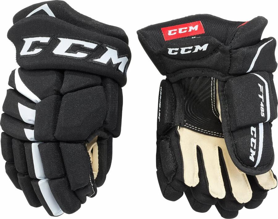 CCM Hokejové rukavice JetSpeed FT485 JR 12 Black/White