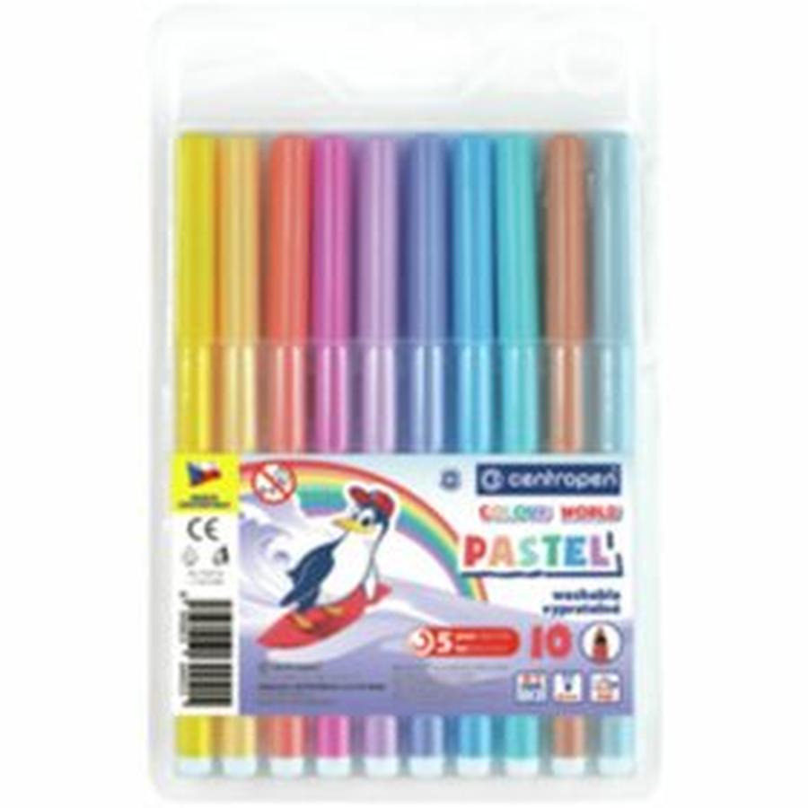 Centropen Fixy COLOUR WORLD 7550 trojboké, sada 10 pastelových barev