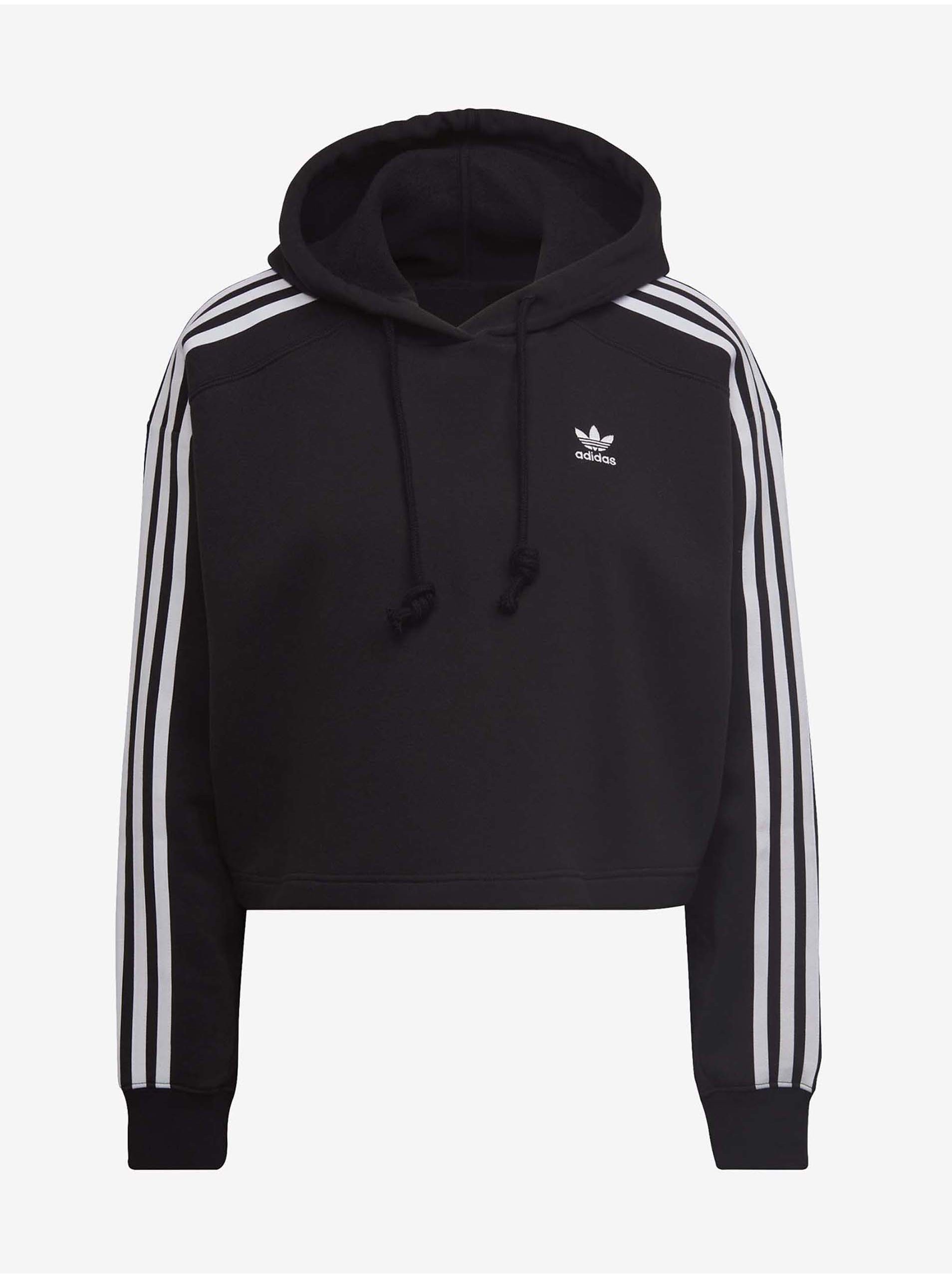 Černá dámská crop mikina s kapucí adidas Originals