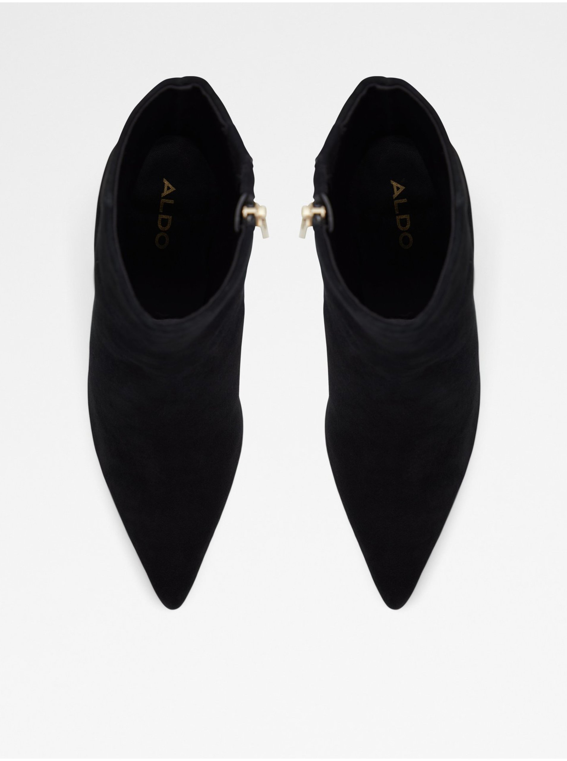 Černé dámské kožené kotníkové boty v semišové úpravě ALDO Haireri
