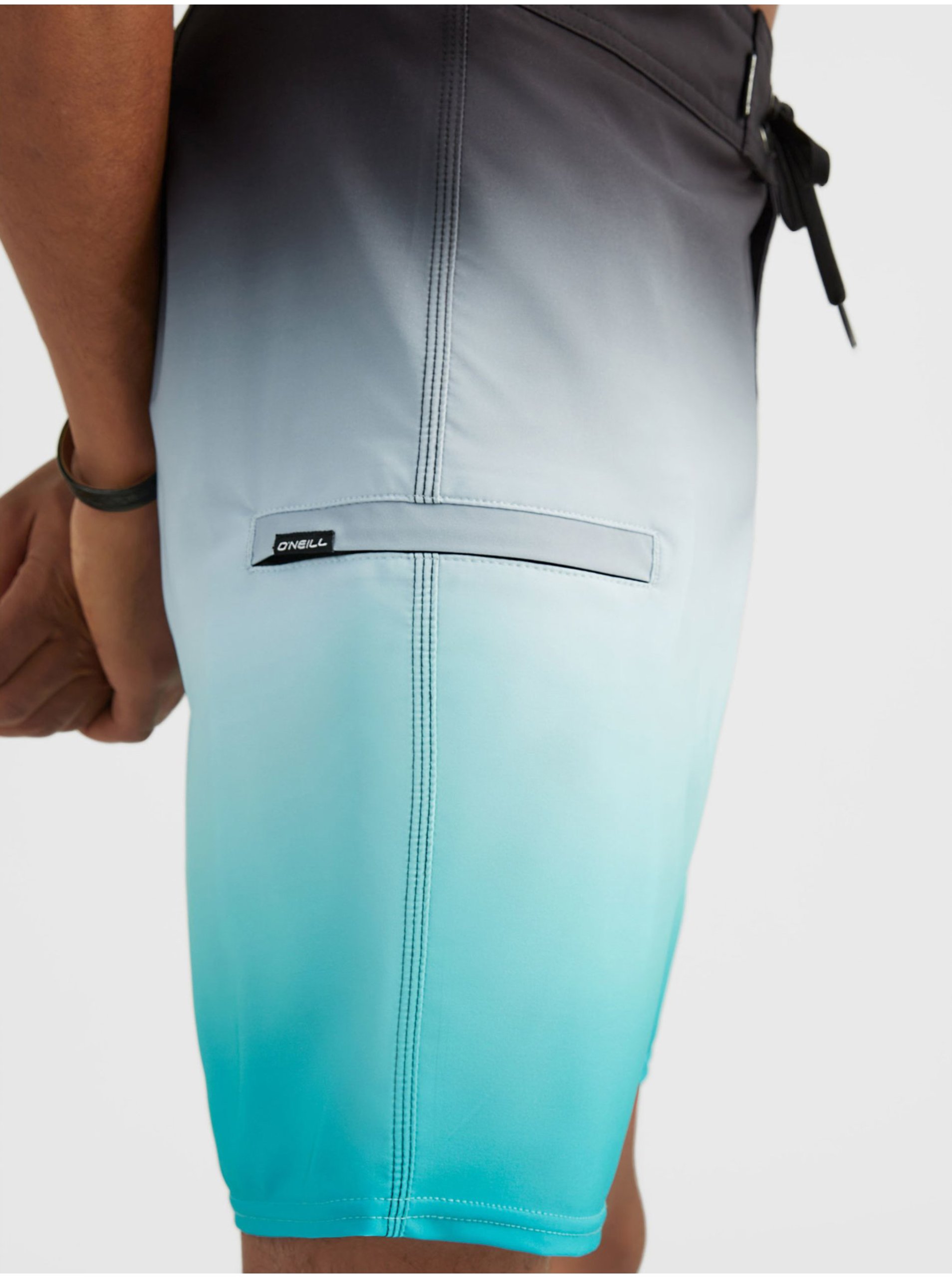 Černo-tyrkysové pánské plavky O'Neill HEAT FADE 19'' BOARDSHORTS