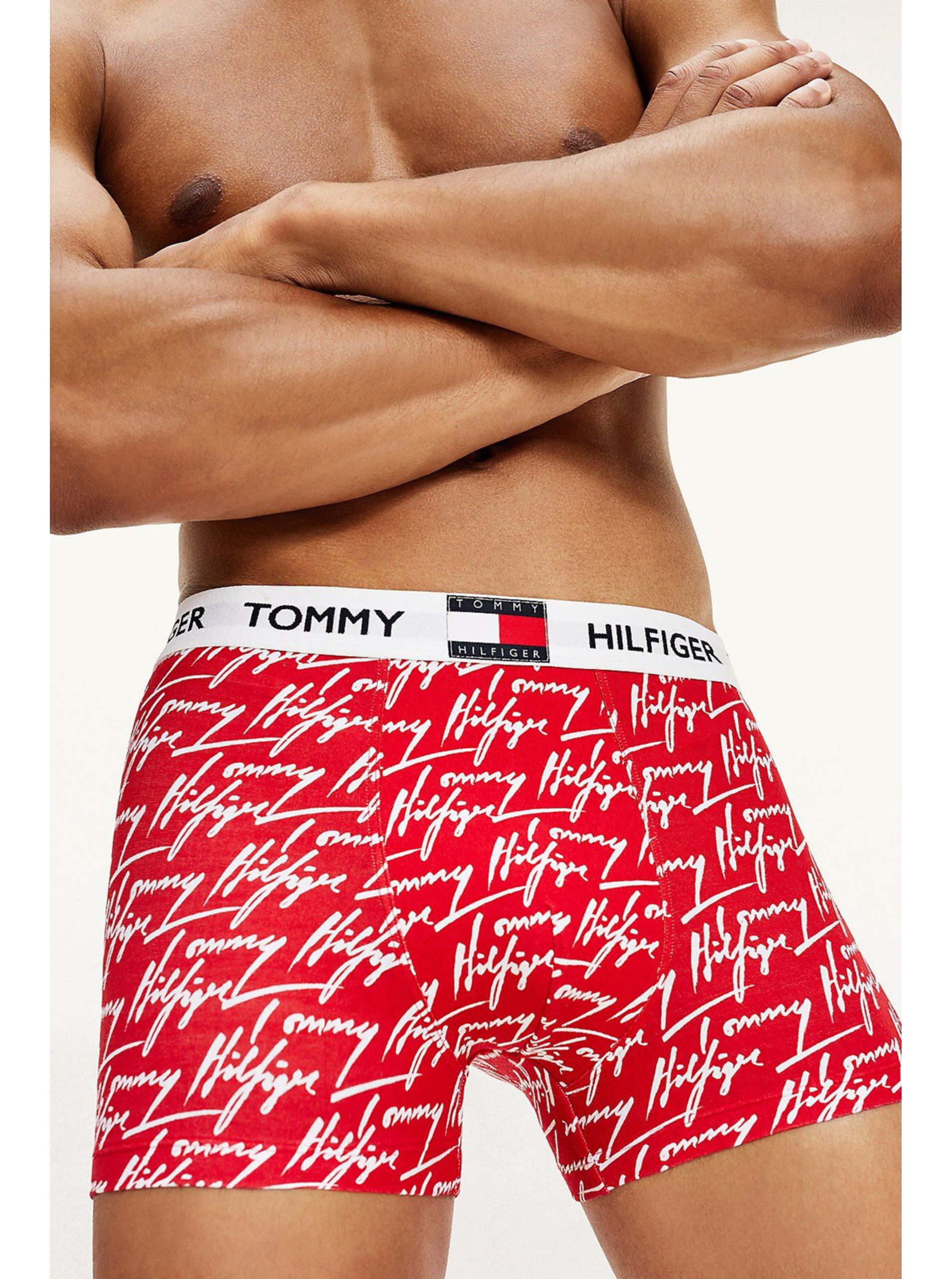 Červené pánské vzorované boxerky Tommy Hilfiger Underwear