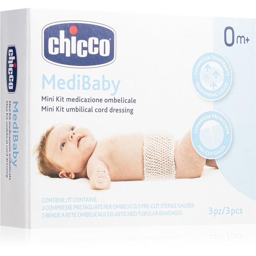 Chicco MediBaby 0m+ sada chráničů na pupík pro miminka 3 ks