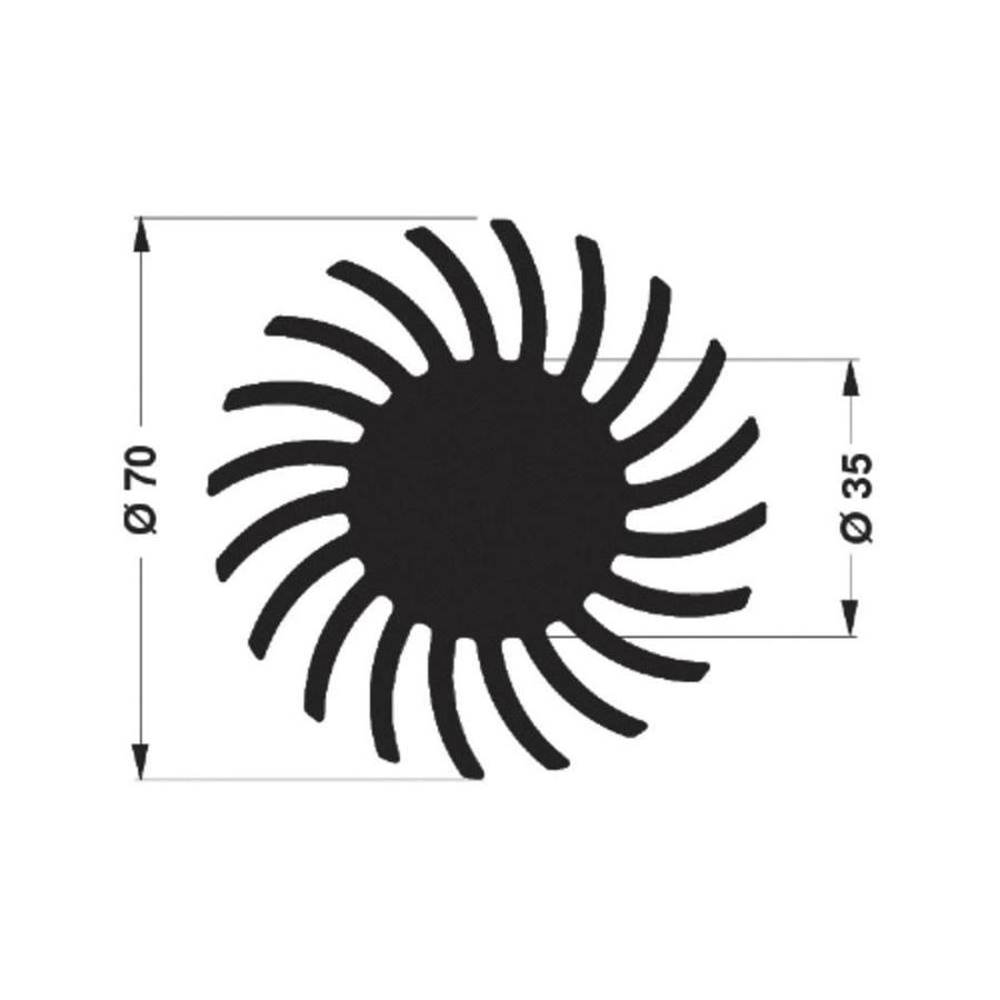 Chladič LED Fischer Elektronik SK 571 10 SA, 70 mm x 10 mm, 2,45 K/W