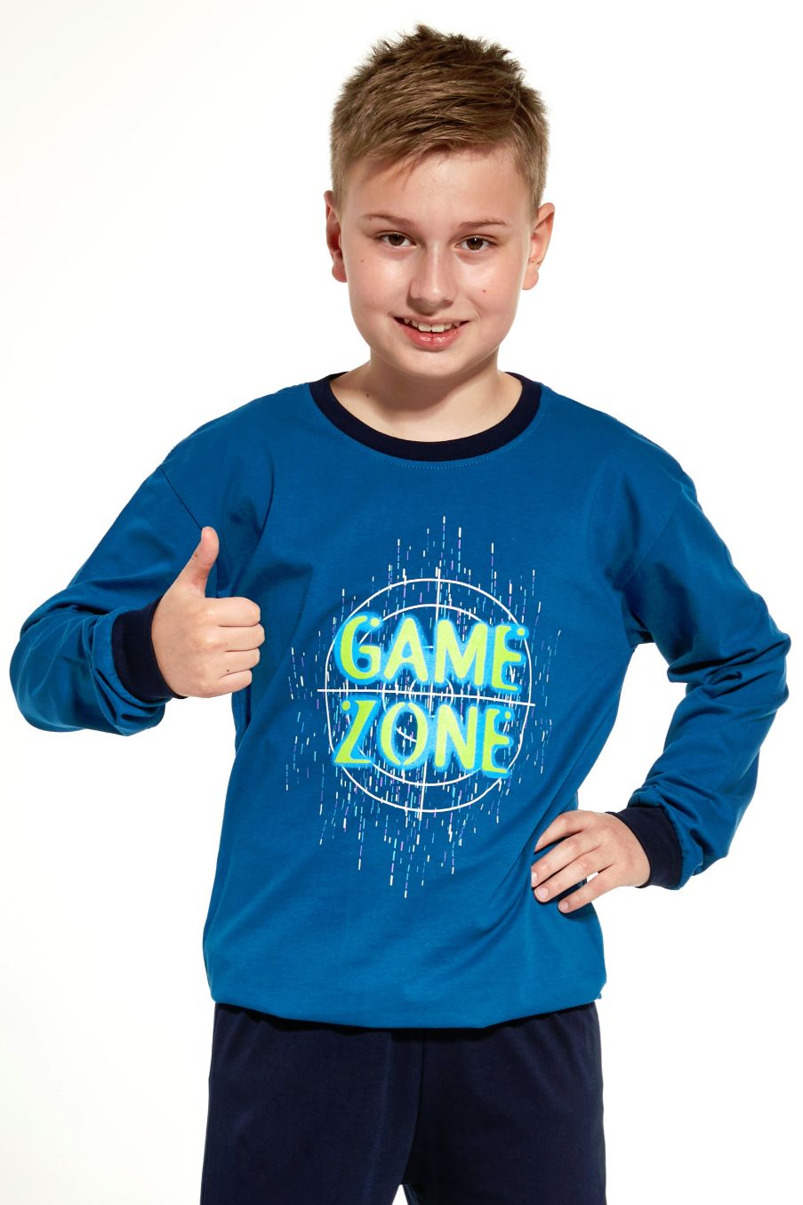 Chlapecké pyžamo Cornette 267/131 Game Zone Tmavěmodrá-modrá 158-164