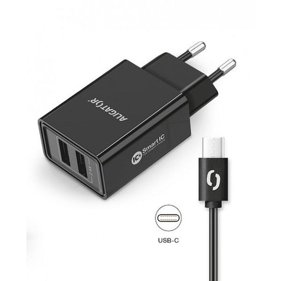 Chytrá nabíječka Aligator 2,4A, 2xUSB, USB-C, černá