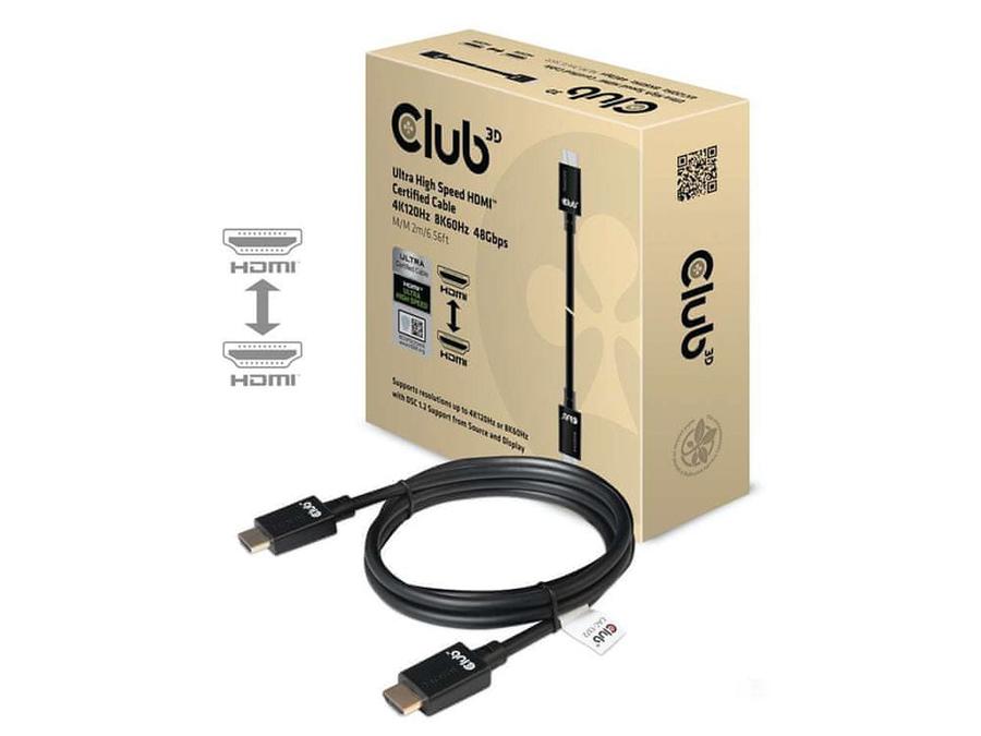 Club 3D Kabel HDMI 2.1 Ultra High Speed HDMI™ 4K120Hz, 8K60Hz CAC-1372, 2m