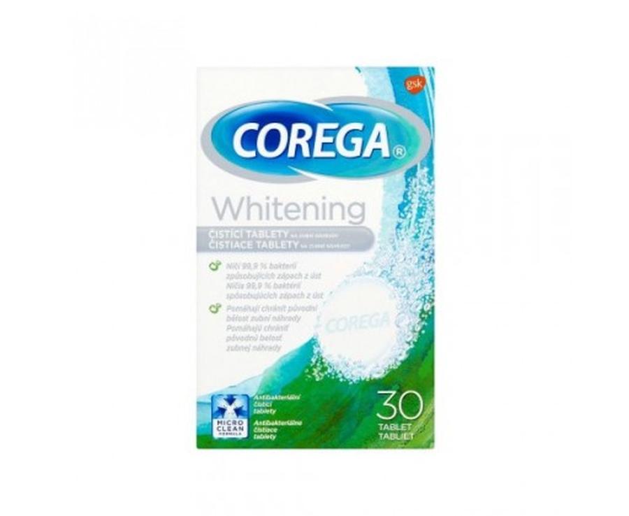 Corega Čisticí tablety na zubní náhrady Whitening  30 ks