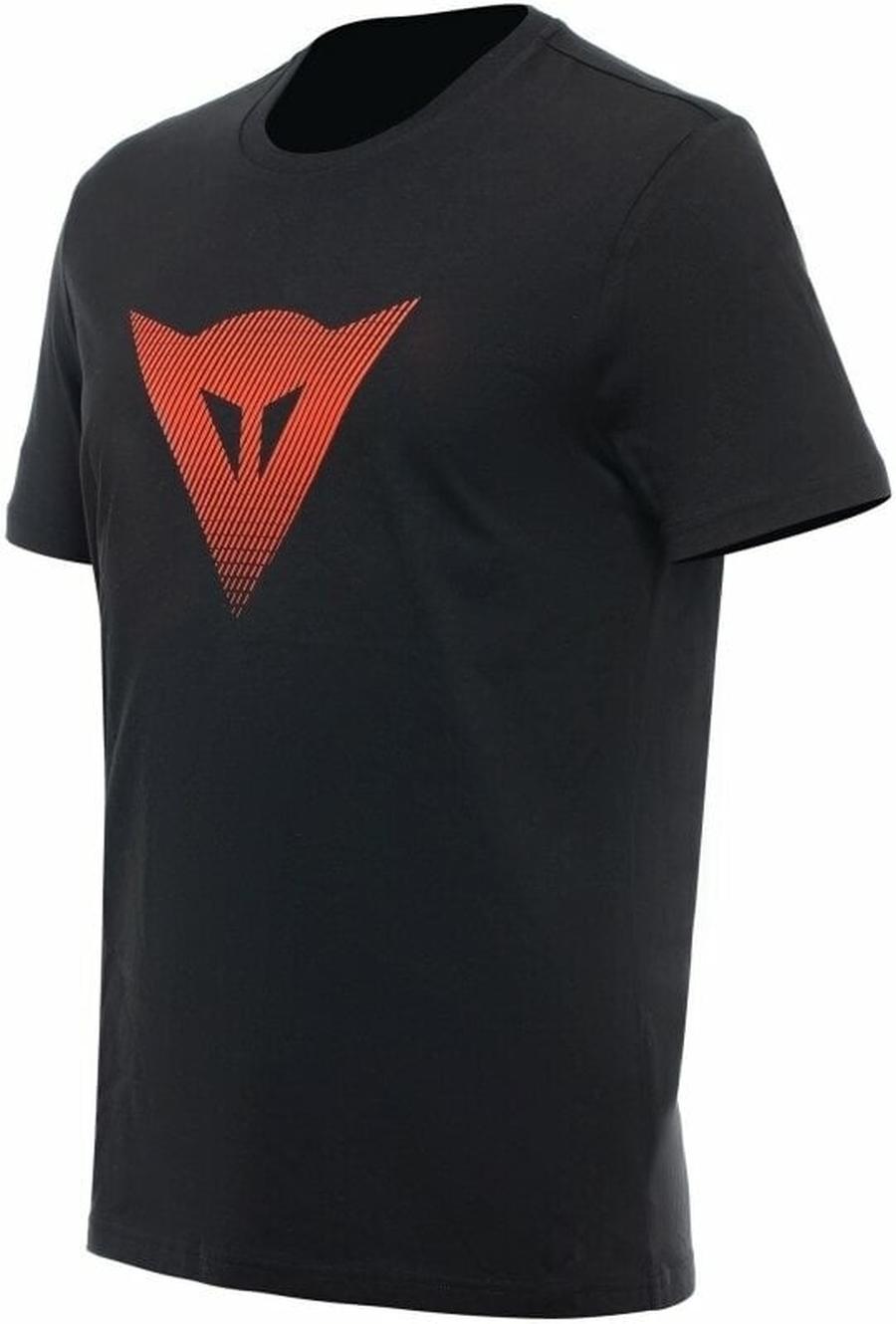 Dainese T-Shirt Logo Black/Fluo Red L Tričko