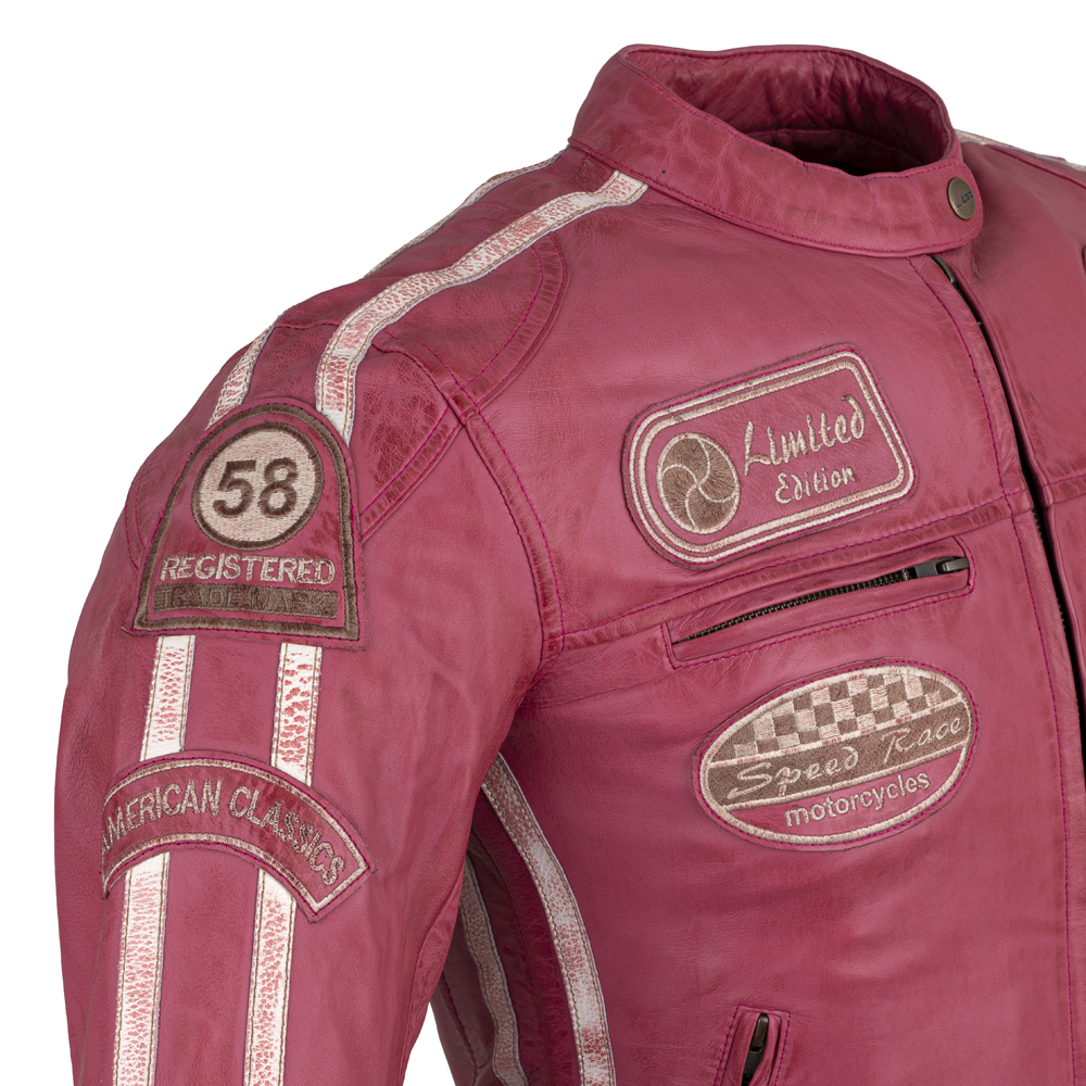 Dámská kožená moto bunda W-TEC Sheawen Lady Pink  růžová  L