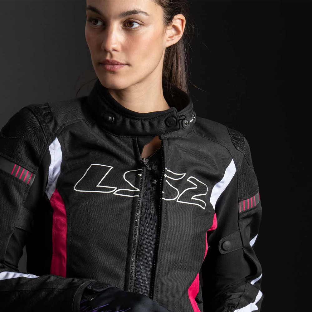 Dámská moto bunda LS2 Gate Black Pink  černá/růžová  XL