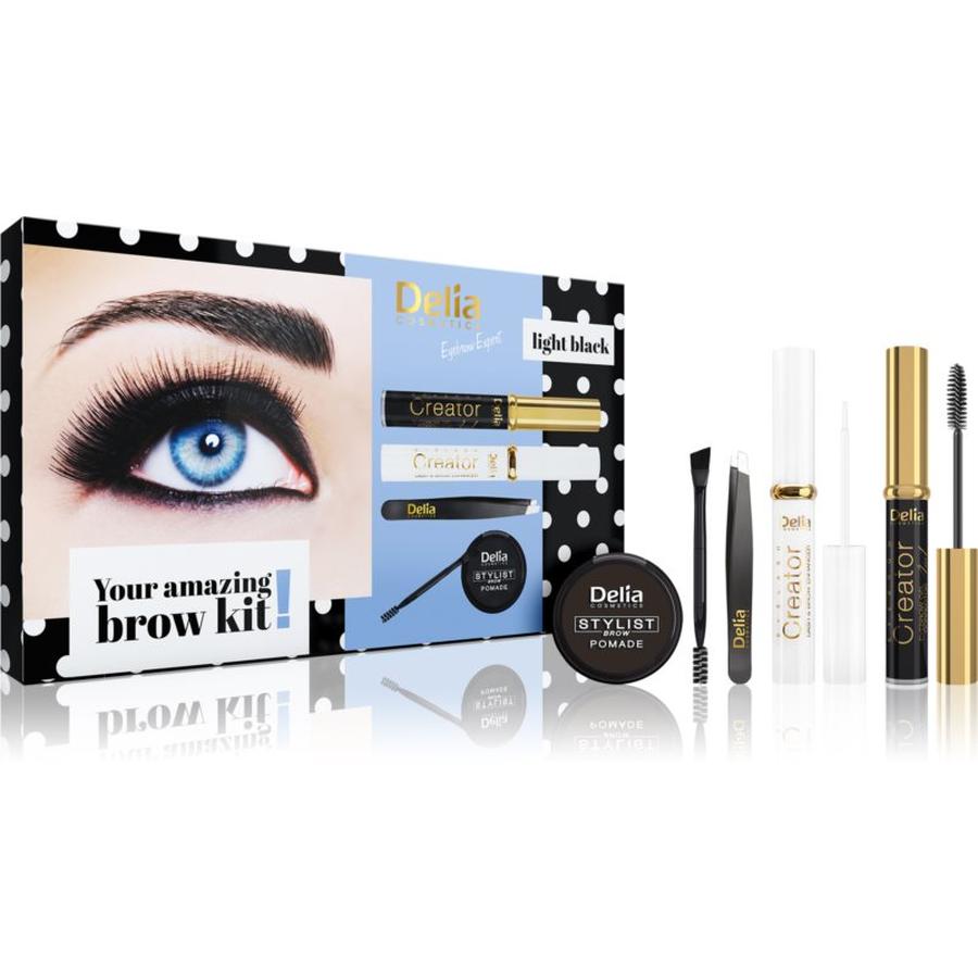 Delia Cosmetics Eyebrow Expert Light Black dárková sada na obočí