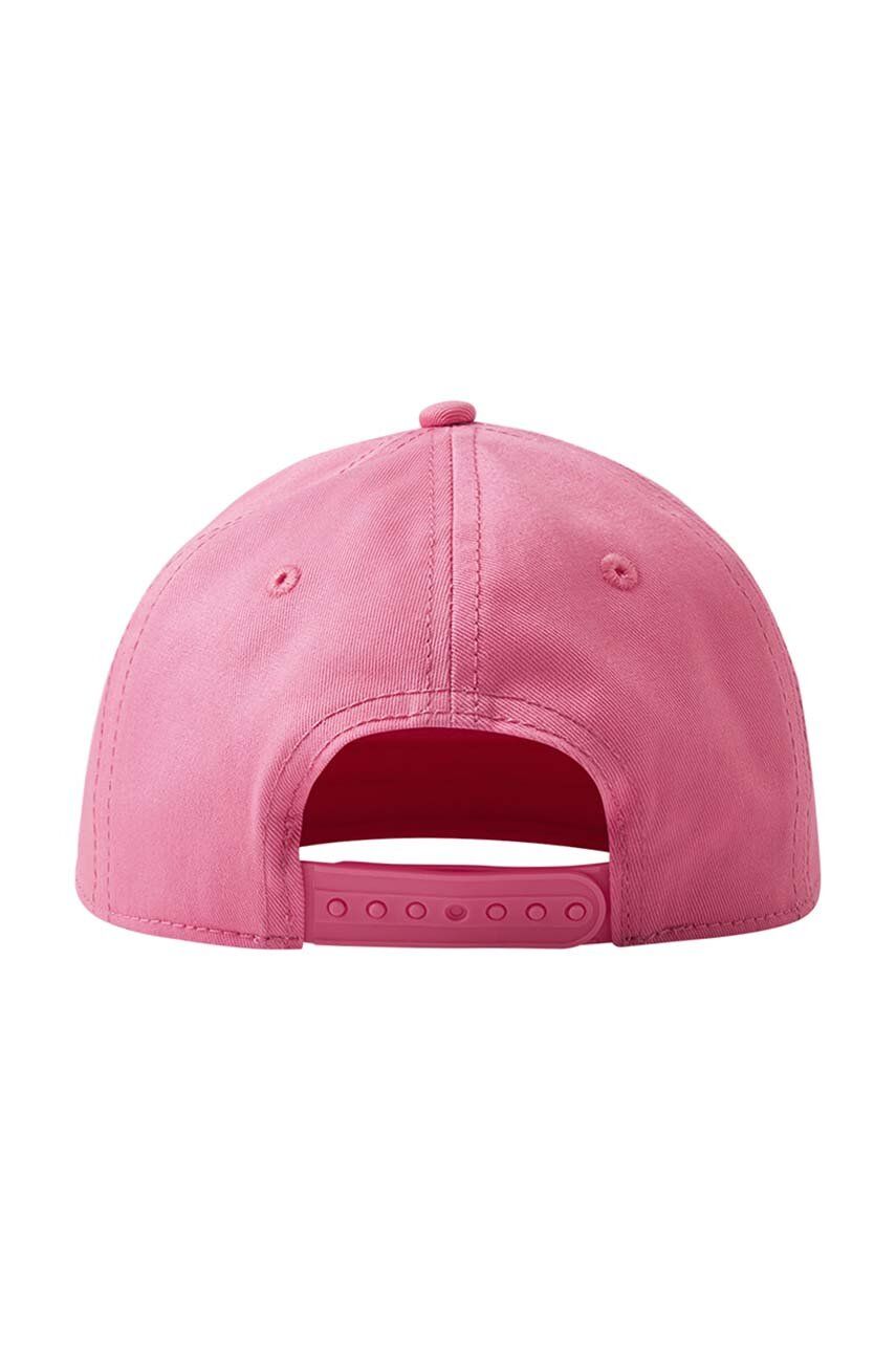 Dětská bavlněná čepice Reima růžová barva, hladká