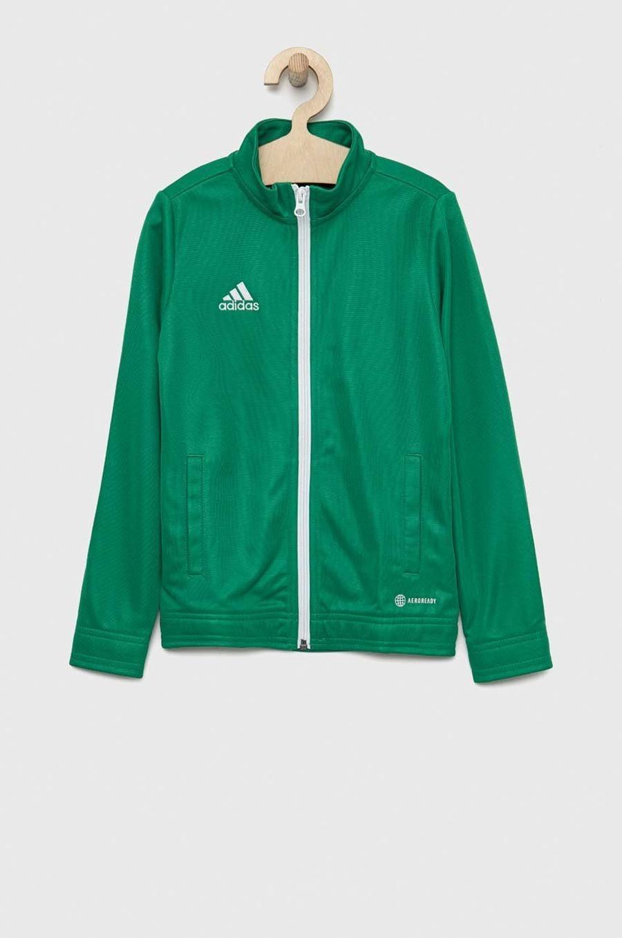 Dětská mikina adidas Performance ENT22 TK zelená barva, hladká