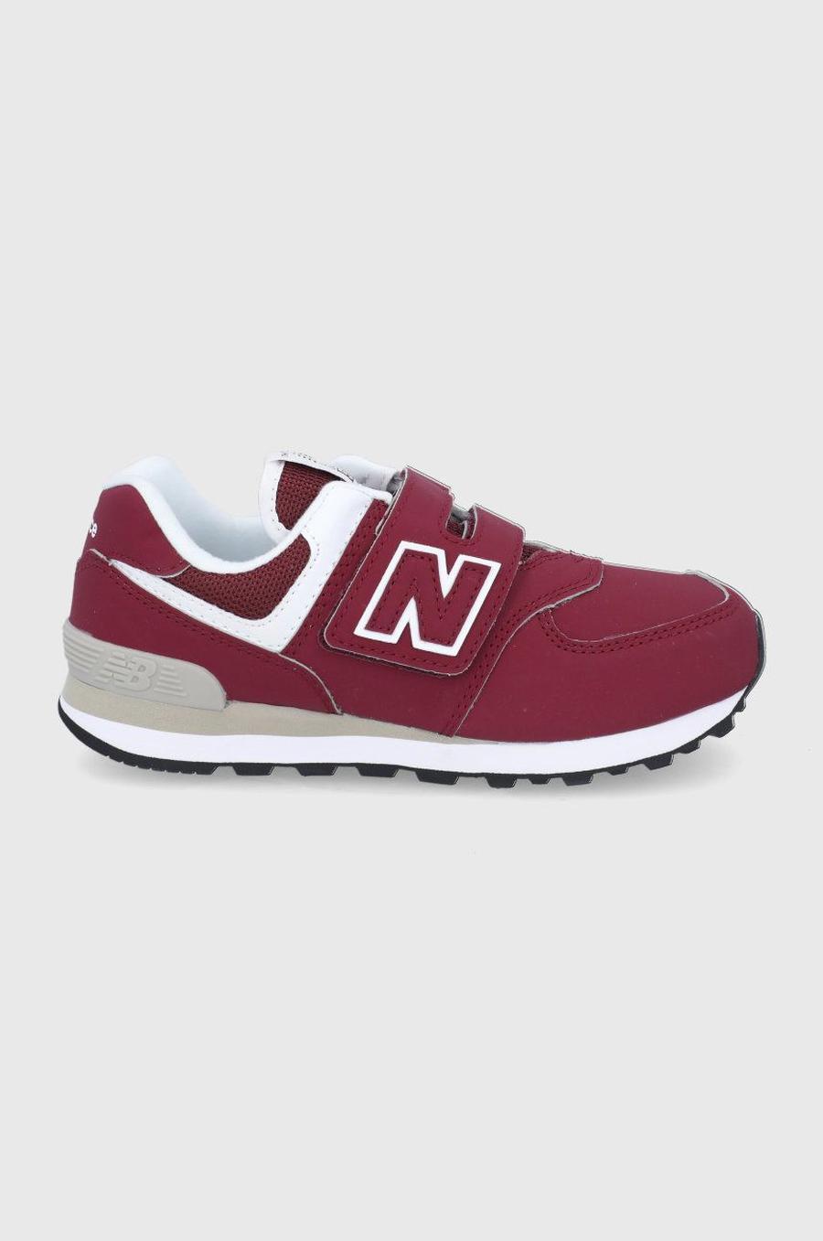 Dětské boty New Balance PV574RS1 vínová barva