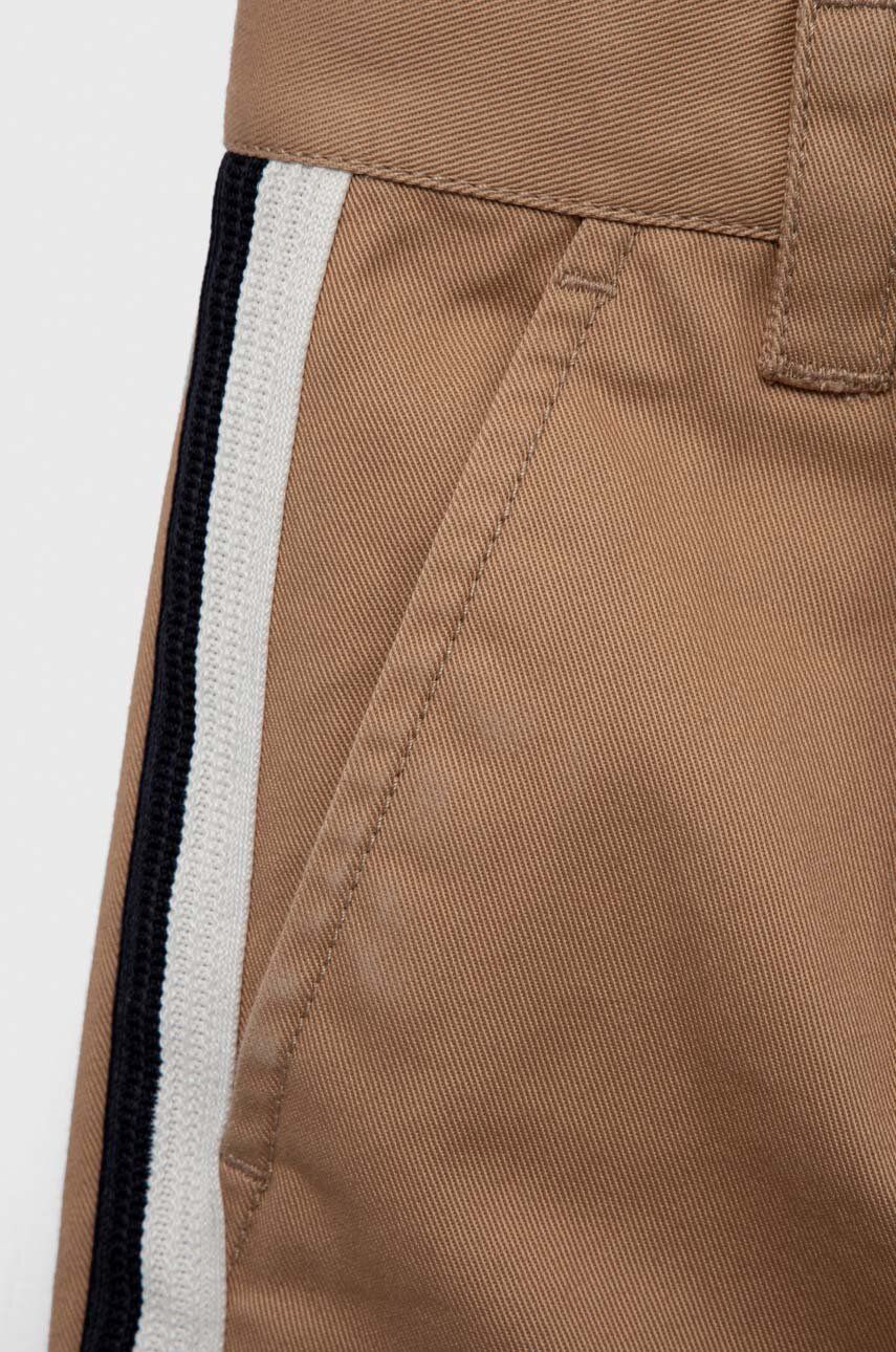 Dětské kalhoty Tommy Hilfiger béžová barva, hladké