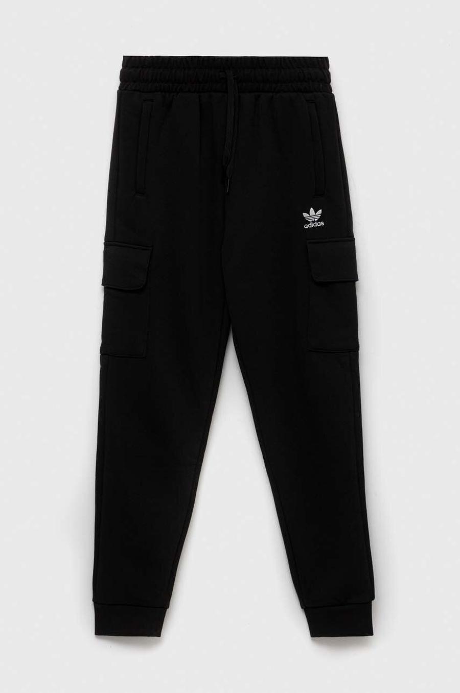 Dětské tepláky adidas Originals černá barva, hladké