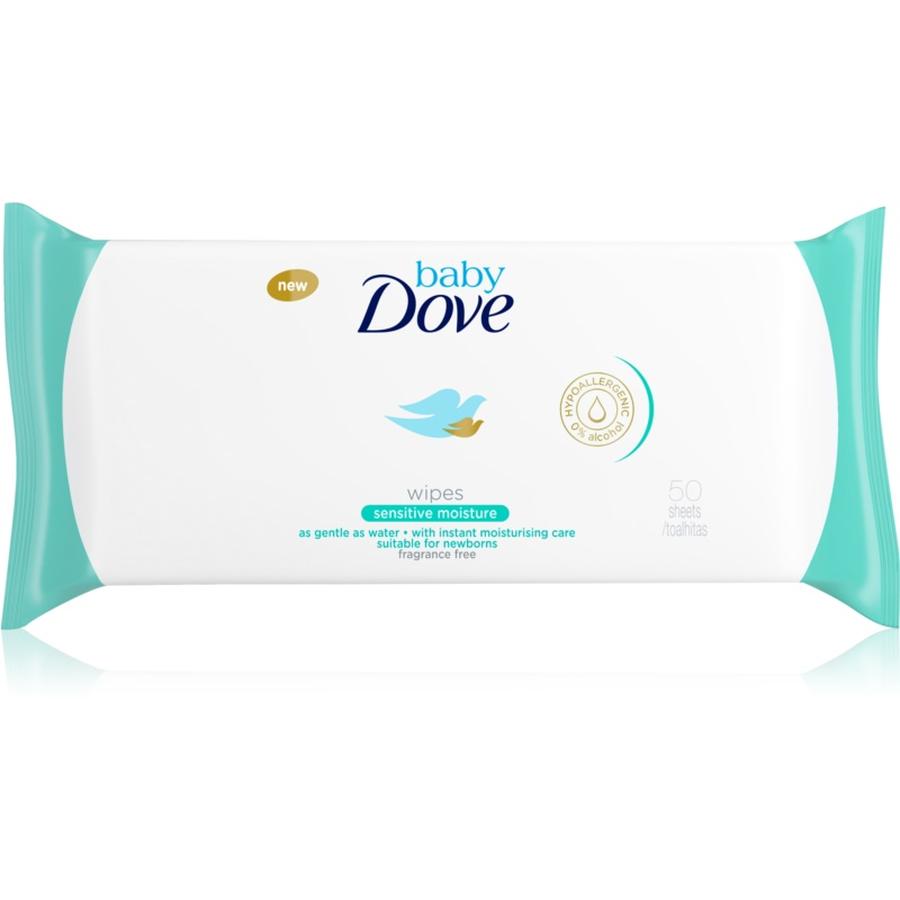 Dove Baby Sensitive Moisture vlhčené čisticí ubrousky bez alkoholu 50 ks